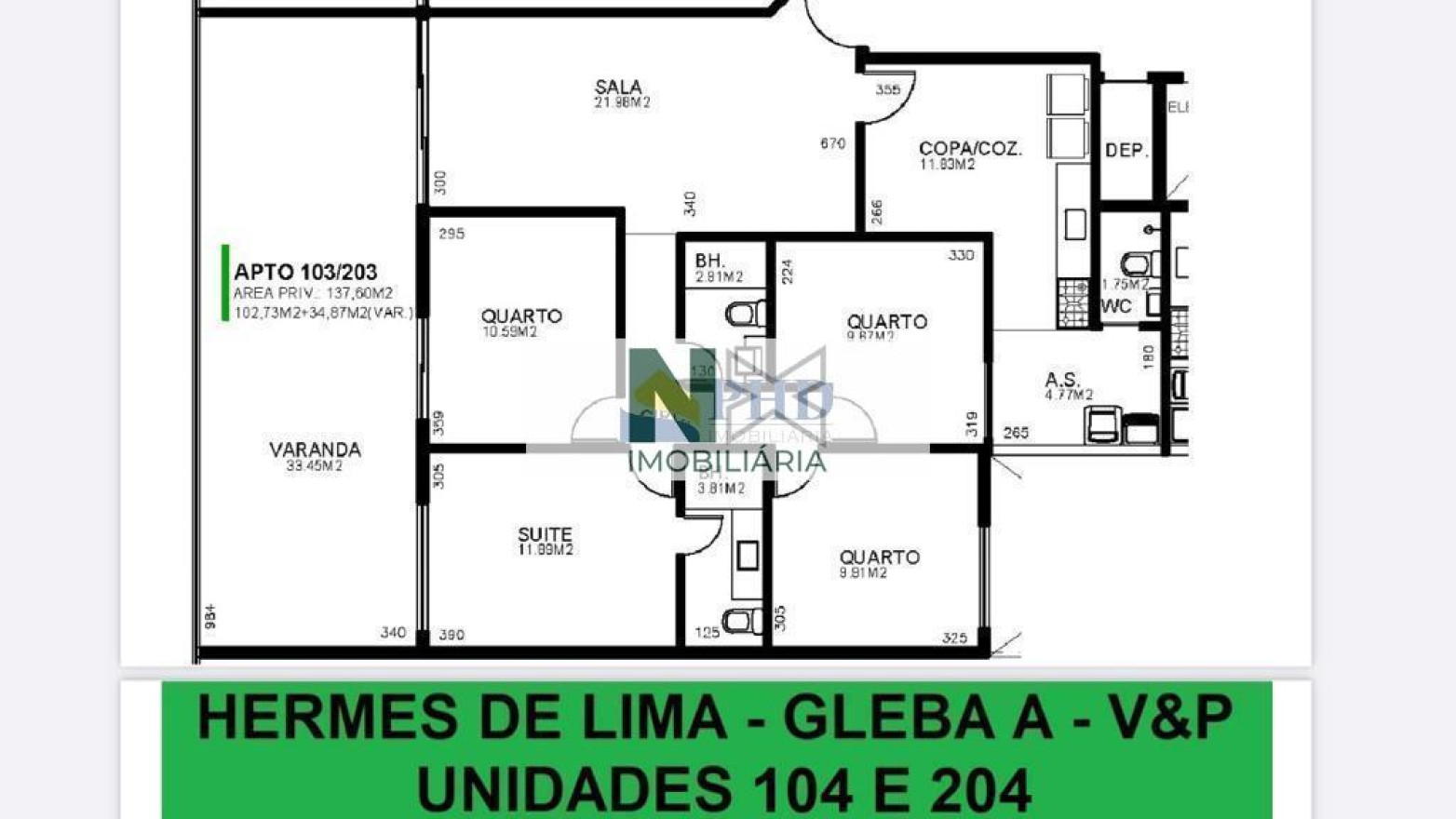 Apartamento 3 Quartos 88m² 