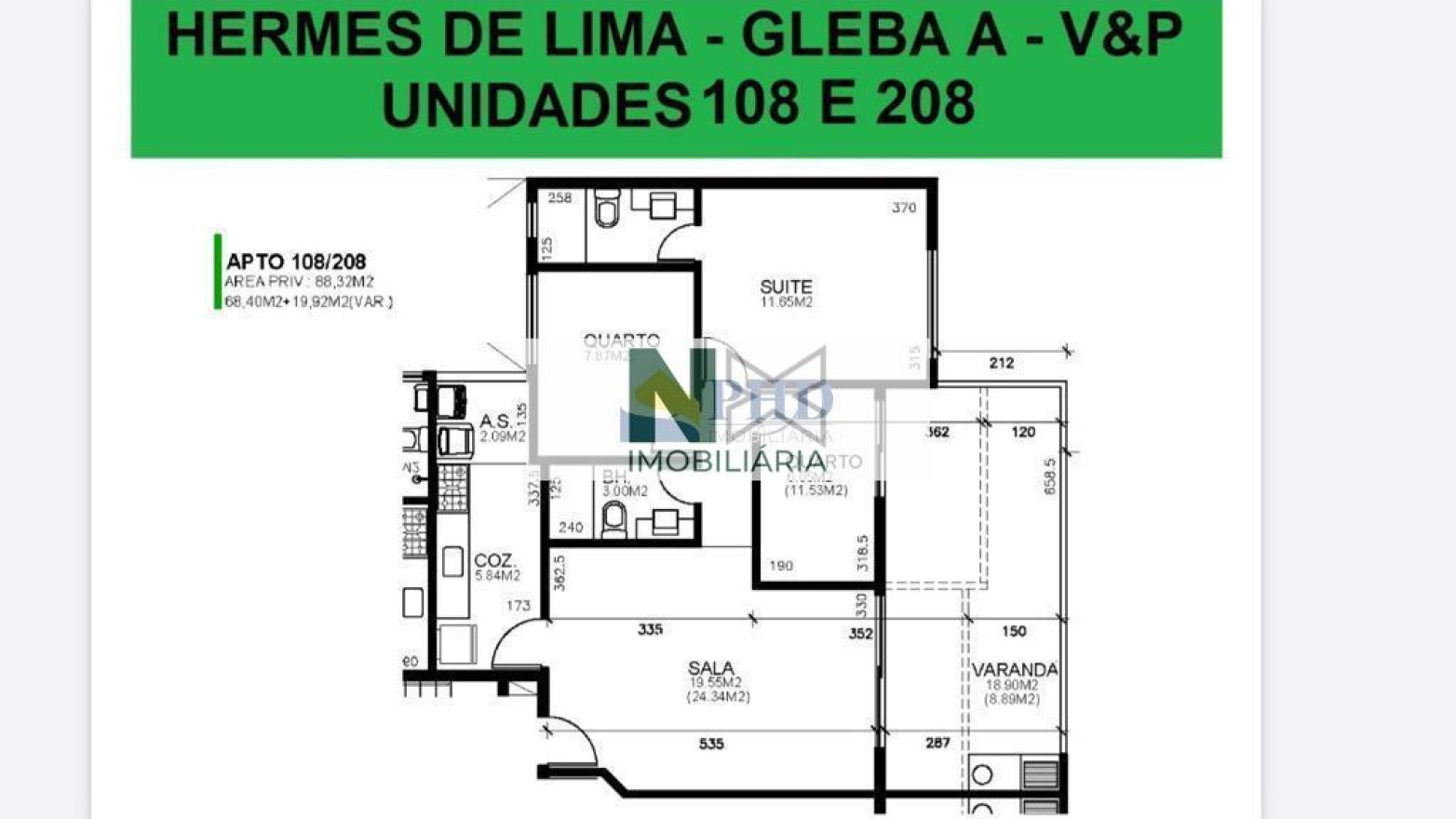 Apartamento 3 Quartos 88m² 